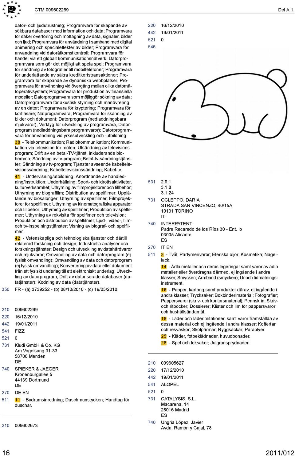 Programvara för användning i samband med digital animering och specialeffekter av bilder; Programvara för användning vid datoråtkomstkontroll; Programvara för handel via ett globalt