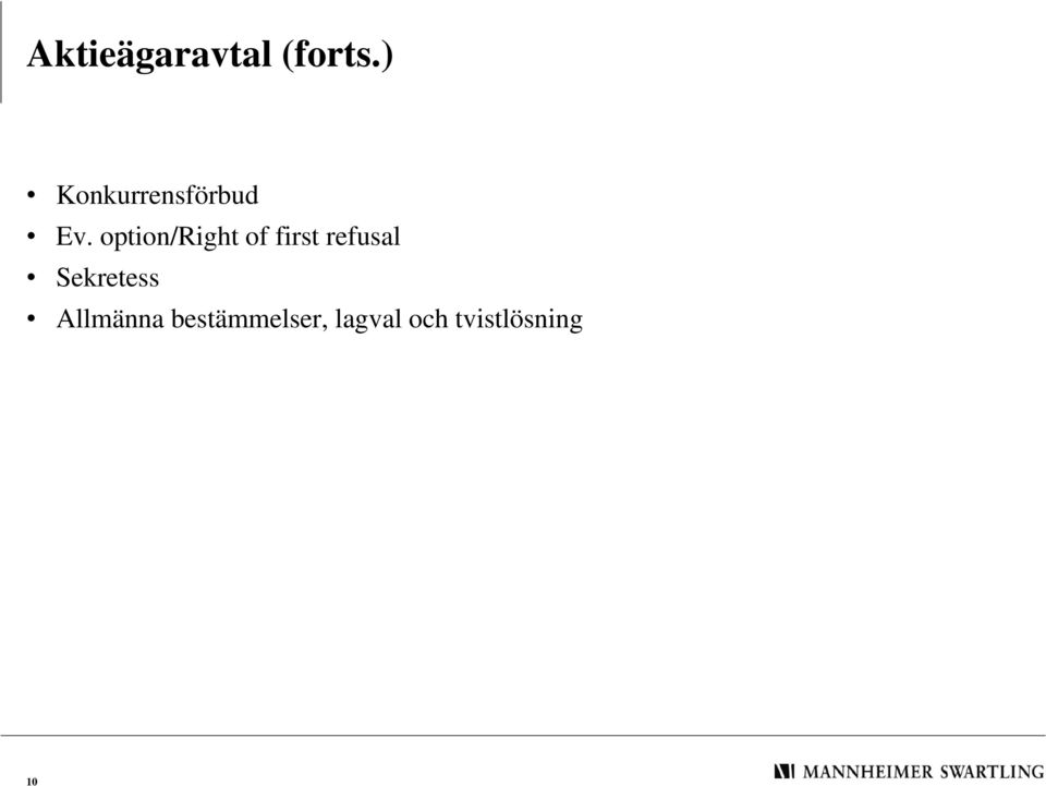 option/right of first refusal