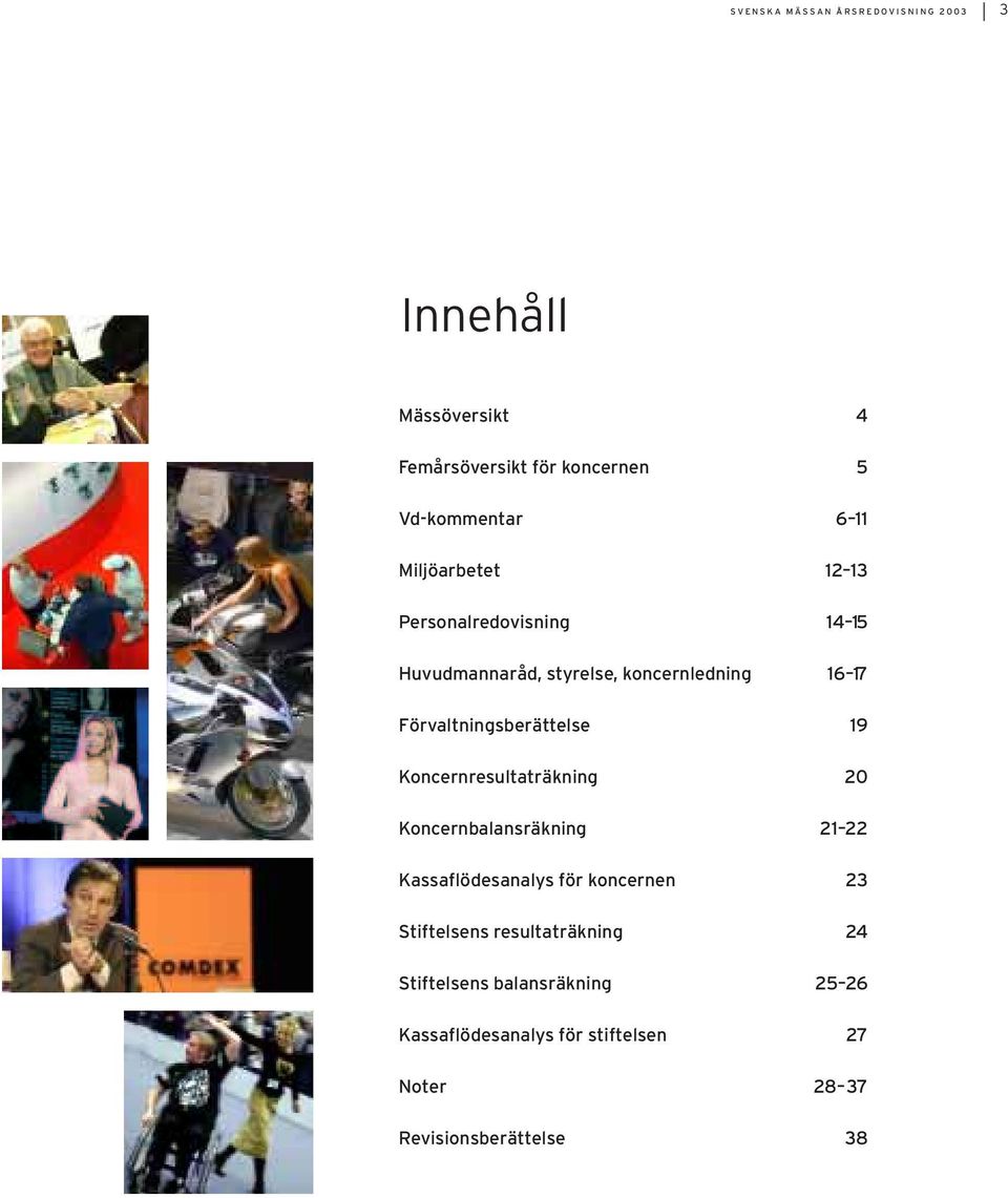 Förvaltningsberättelse 19 Koncernresultaträkning 20 Koncernbalansräkning 21 22 Kassaflödesanalys för koncernen