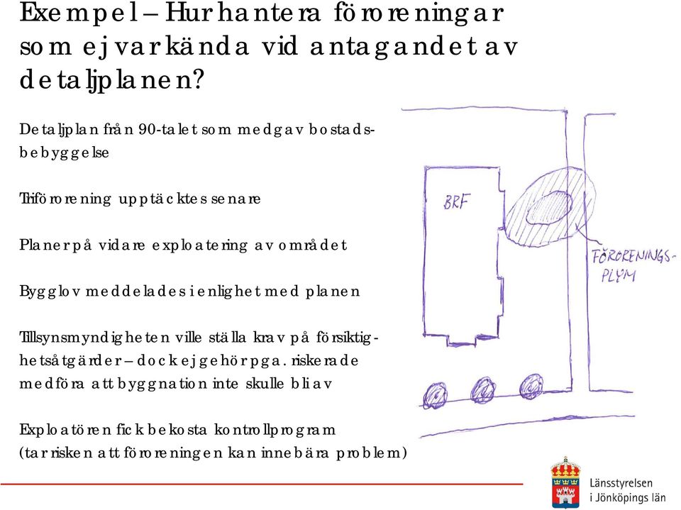 området Bygglov meddelades i enlighet med planen Tillsynsmyndigheten ville ställa krav på försiktighetsåtgärder dock