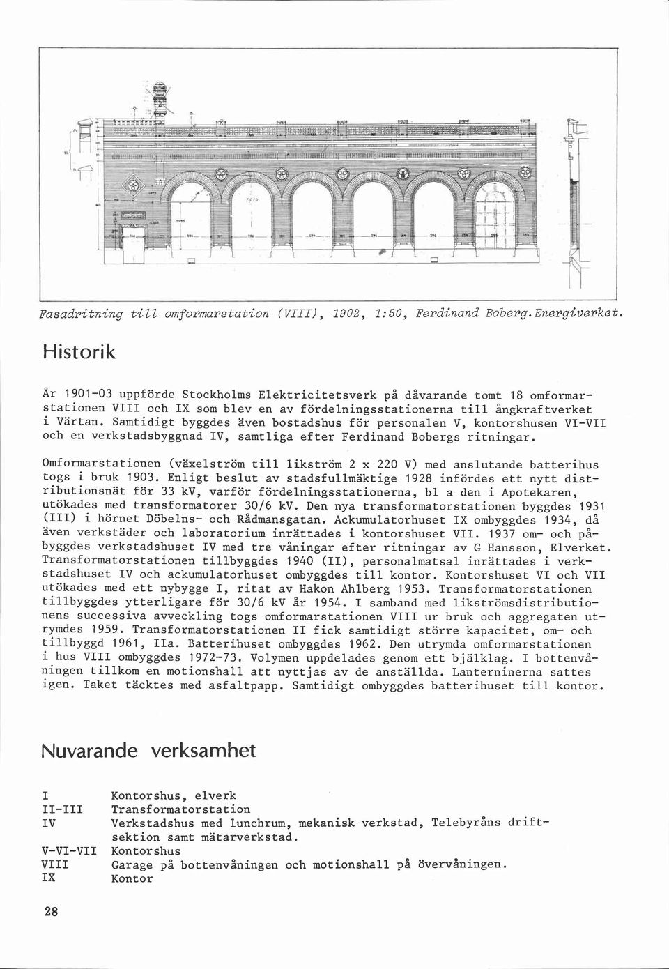 Samtidigt byggdes även bostadshus för personalen V, kontorshusen VI-VII och en verkstadsbyggnad IV, samtliga efter Ferdinand Bobergs ritningar.