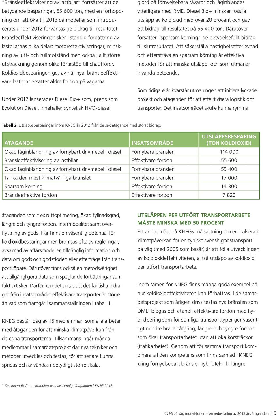 Bränsleeffektiviseringen sker i ständig förbättring av lastbilarnas olika delar: motoreffektiviseringar, minskning av luft- och rullmotstånd men också i allt större utsträckning genom olika förarstöd