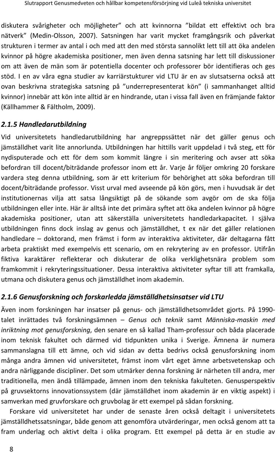 denna satsning har lett till diskussioner om att även de män som är potentiella docenter och professorer bör identifieras och ges stöd.