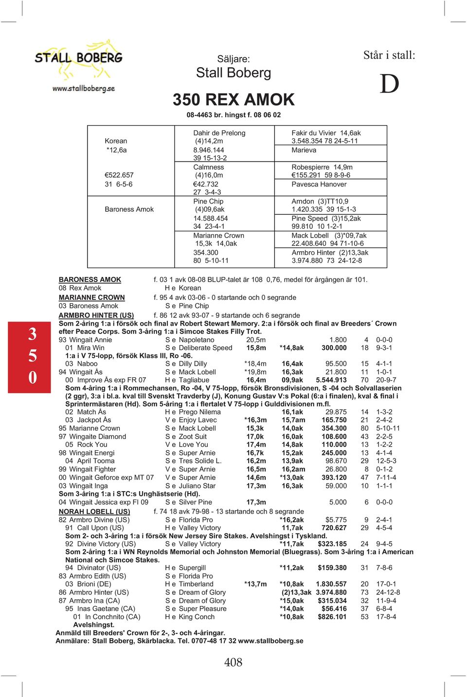 5 V Pine Speed ()15,2ak 2--1 V 99.810 10 1-2-1 Marianne Crown V Mack Lobell ()*09,7ak 15,k 1,0ak V 22.08.60 9 71-10-6 5.00 V Armbro Hinter (2)1,ak 80 5-10-11 V.97.880 7 2-12-8 5 0 BARONESS AMOK f.