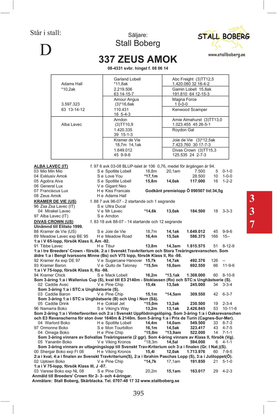 5 V Roydon Gal 9 15-1- V Kramer de Vie V Joie de Vie ()*12,5ak 18,7m 1,1ak V 7.2.760 0 17-7- 1.69.012 V Divas Crown ()TT15, 5 9-9-6 V 125.55 2 2-7- ALBA LAVEC (IT) f.