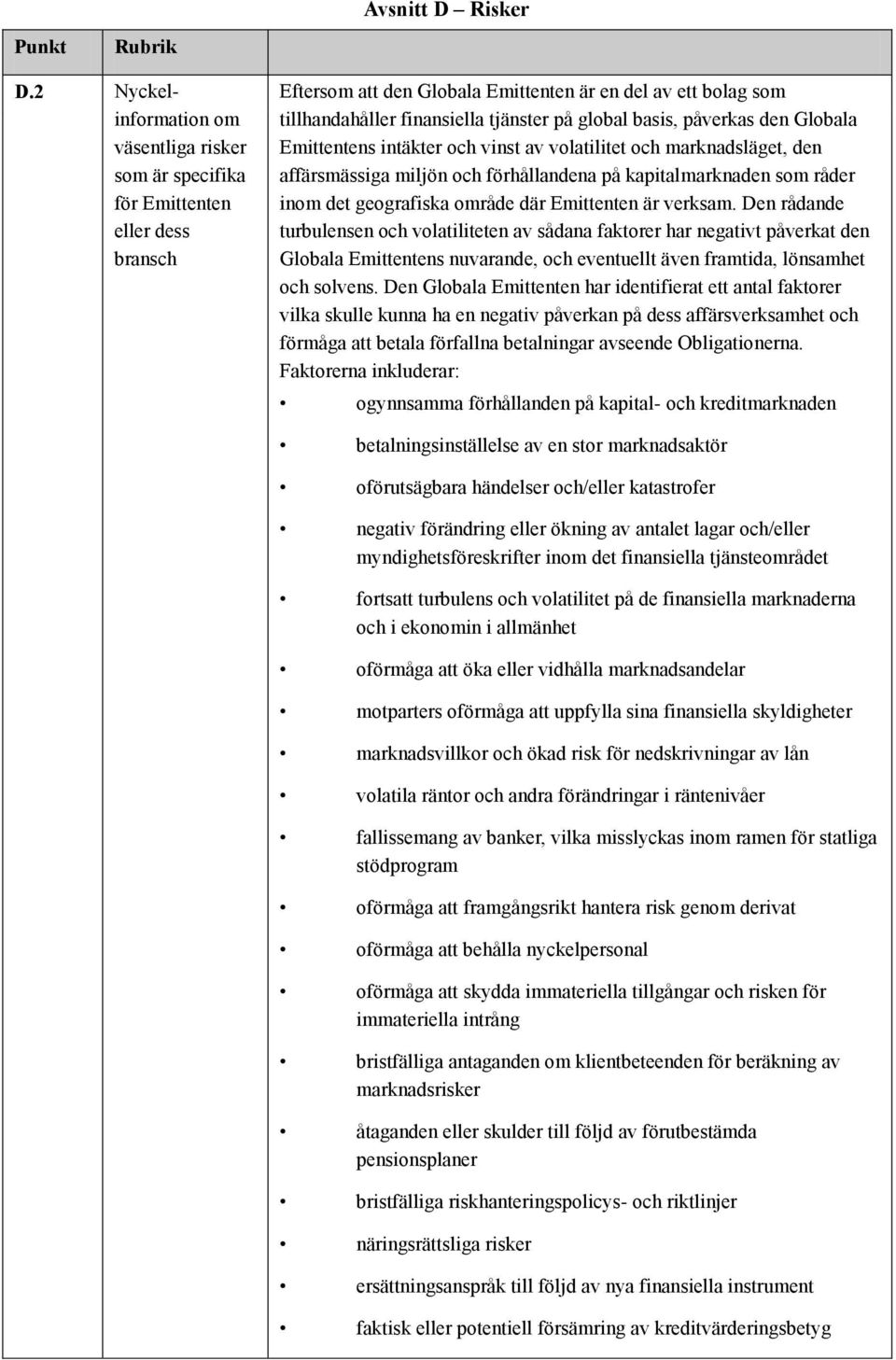 global basis, påverkas den Globala Emittentens intäkter och vinst av volatilitet och marknadsläget, den affärsmässiga miljön och förhållandena på kapitalmarknaden som råder inom det geografiska