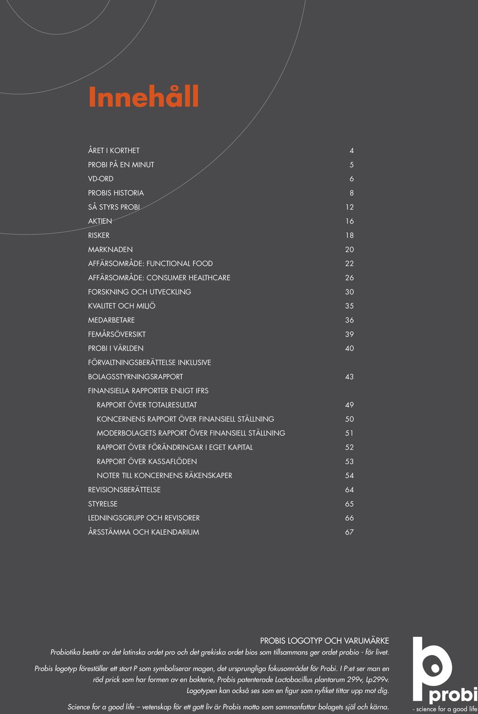 Rapport över totalresultat 49 Koncernens rapport över finansiell ställning 50 Moderbolagets rapport över finansiell ställning 51 Rapport över förändringar i eget kapital 52 Rapport över kassaflöden