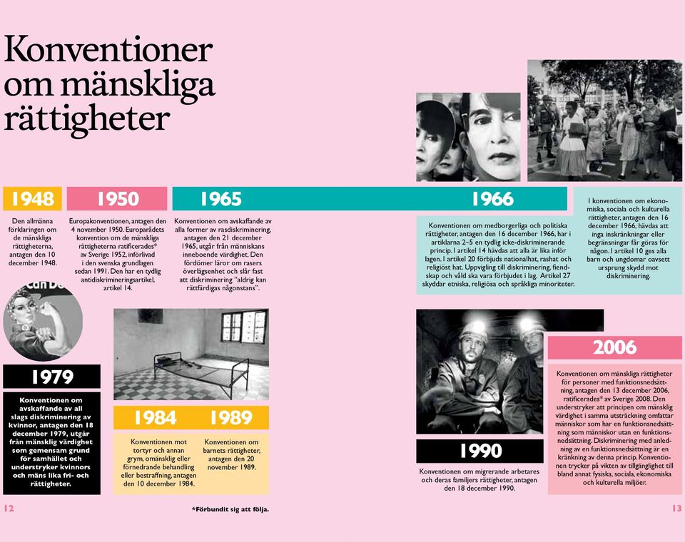 1965 Konventionen om avskaffande av alla former av rasdiskriminering, antagen den 21 december 1965, utgår från människans inneboende värdighet.