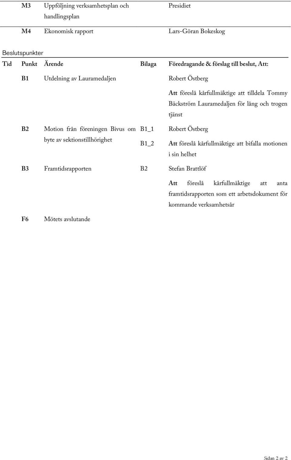 Motion från föreningen Bivus om B1_1 Robert Östberg byte av sektionstillhörighet B1_2 Att föreslå kårfullmäktige att bifalla motionen i sin helhet B3