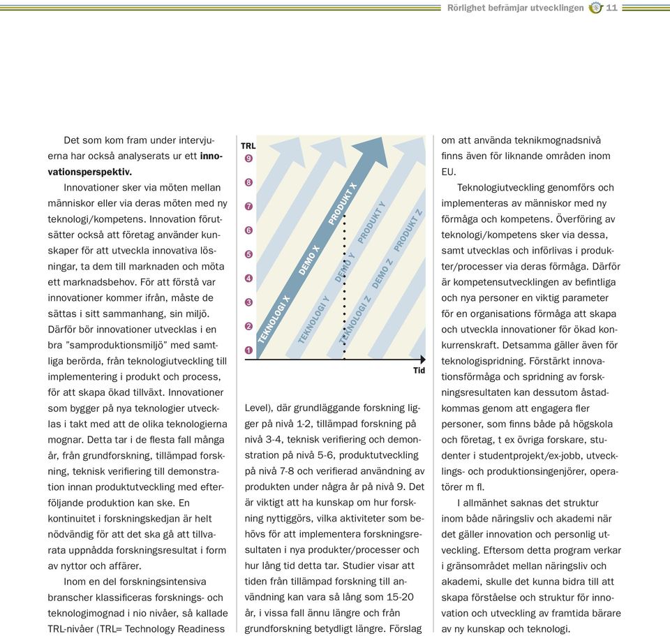 Innovation förutsätter också att företag använder kunskaper för att utveckla innovativa lösningar, ta dem till marknaden och möta ett marknadsbehov.