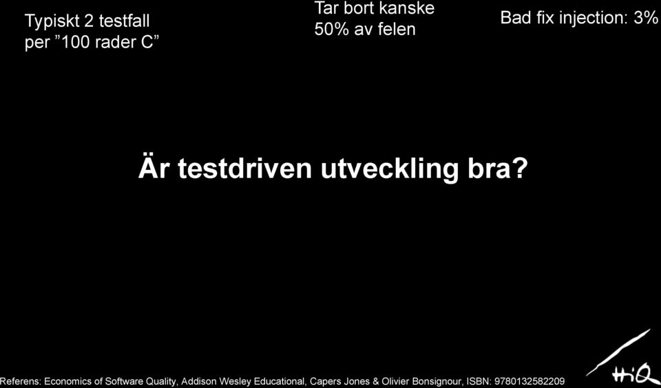 Referens: Economics of Software Quality, Addison Wesley