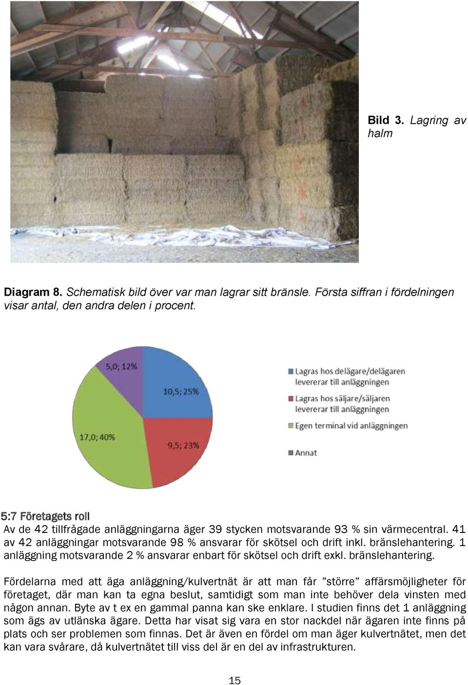 1 anläggning motsvarande 2 % ansvarar enbart för skötsel och drift exkl. bränslehantering.