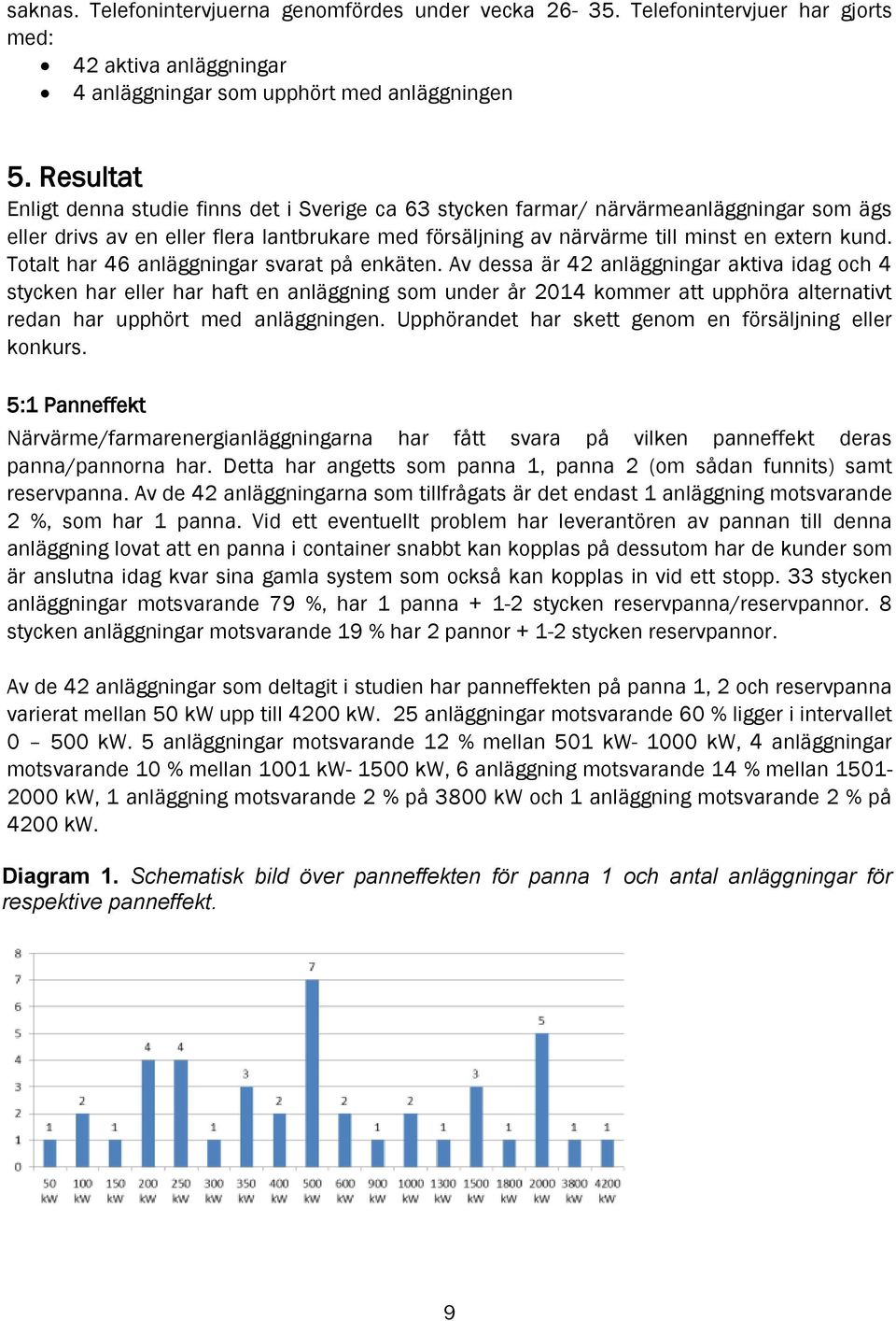 Totalt har 46 anläggningar svarat på enkäten.