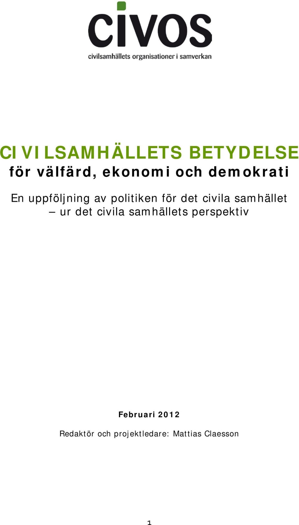 samhället ur det civila samhällets perspektiv