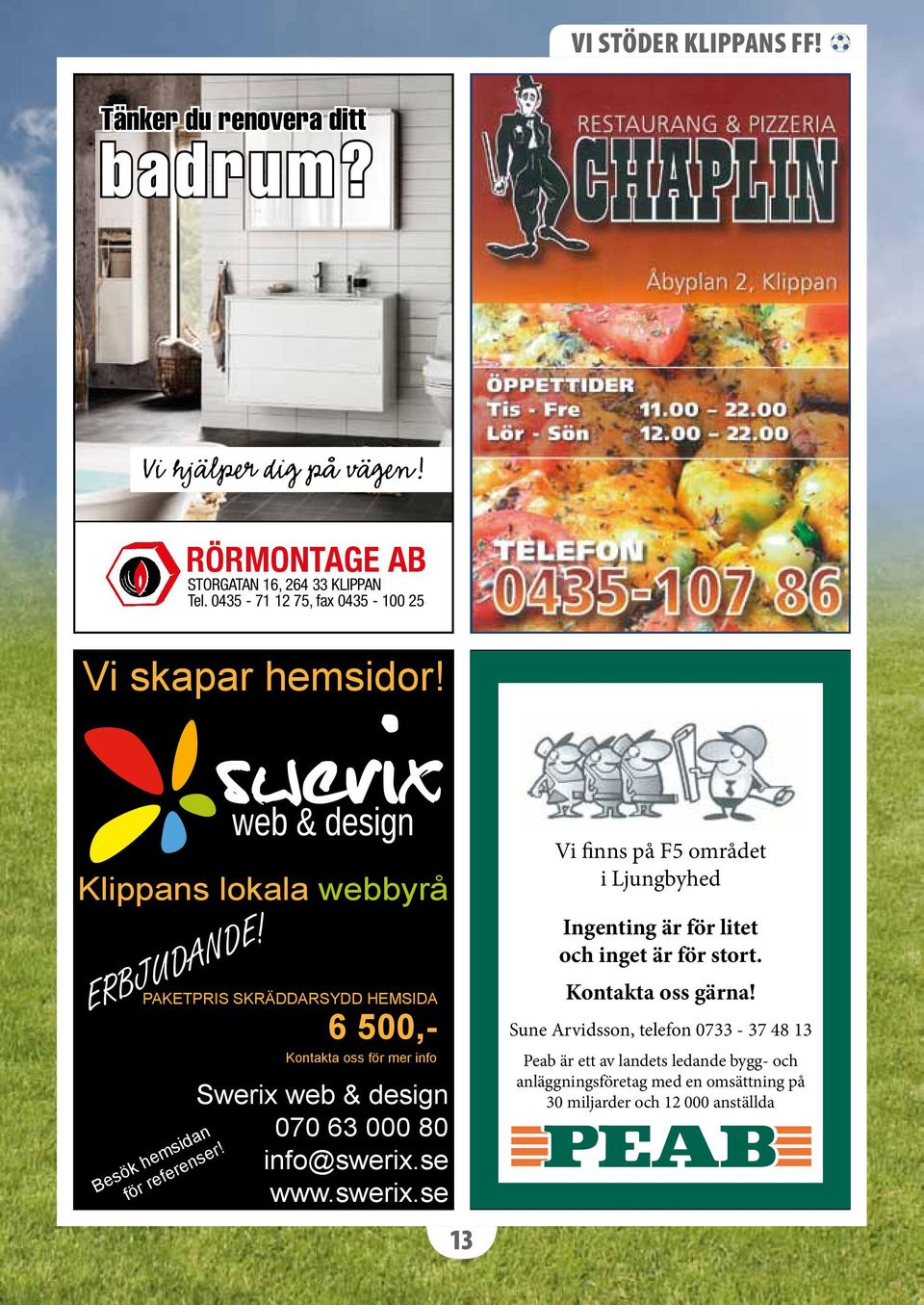 6 500,- Kontakta oss för mer info Swerix web & design 070 63 000 80 info@swerix.