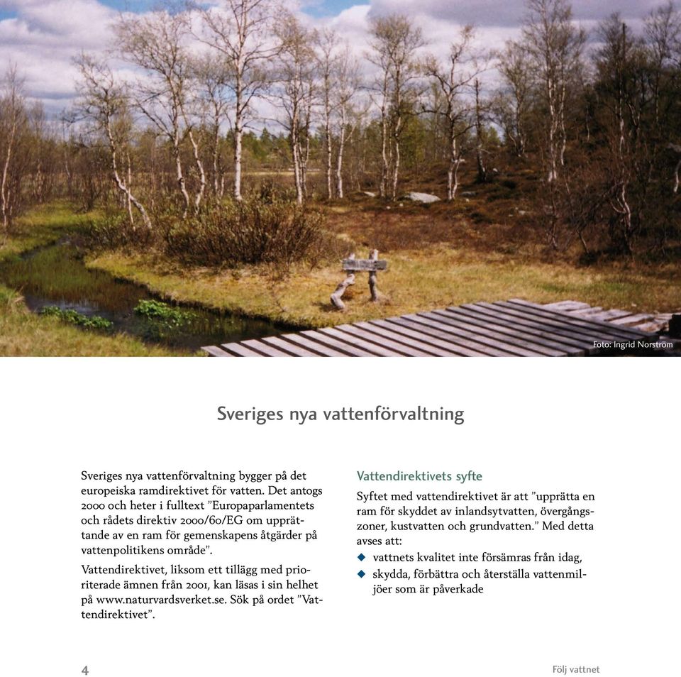 Vattendirektivet, liksom ett tillägg med prioriterade ämnen från 2001, kan läsas i sin helhet på www.naturvardsverket.se. Sök på ordet Vattendirektivet.