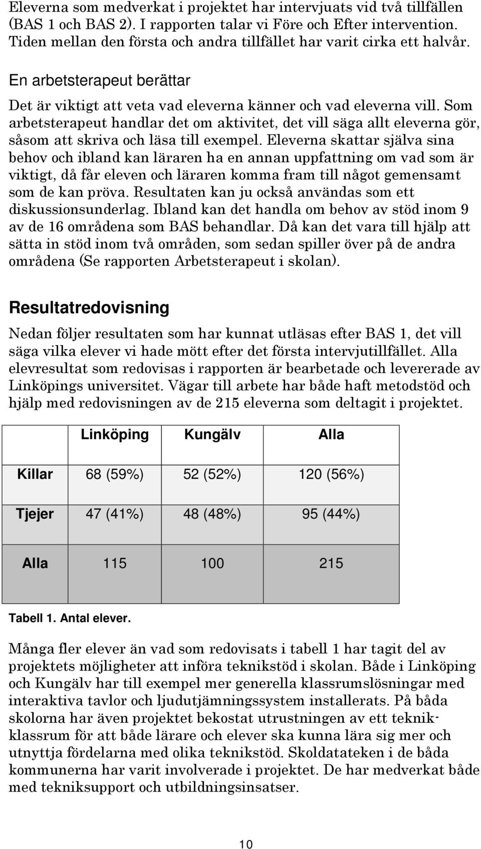 Som arbetsterapeut handlar det om aktivitet, det vill säga allt eleverna gör, såsom att skriva och läsa till exempel.