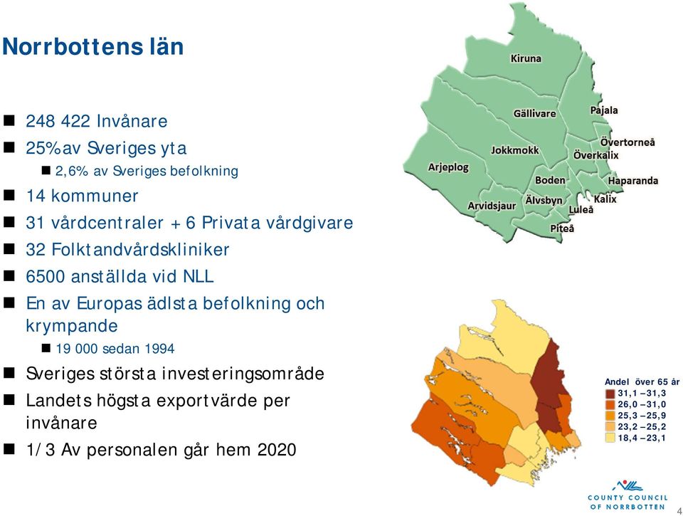 ädlsta befolkning och krympande 19 000 sedan 1994 Sveriges största investeringsområde Landets högsta