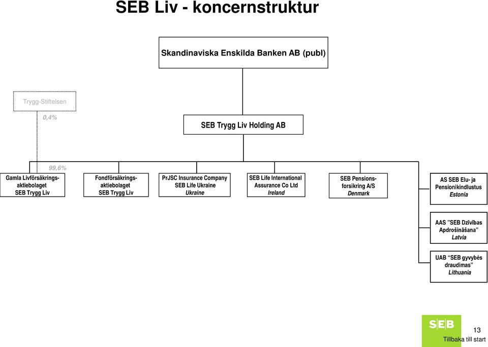 Company SEB Life Ukraine Ukraine SEB Life International Assurance Co Ltd Ireland SEB Pensionsforsikring A/S