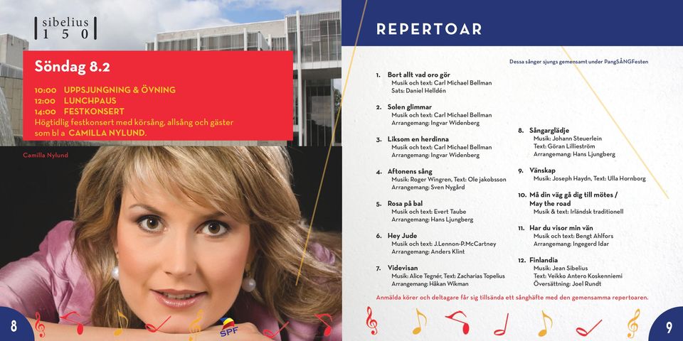 Liksom en herdinna Musik och text: Carl Michael Bellman Arrangemang: Ingvar Widenberg 4. Aftonens sång Musik: Roger Wingren, Text: Ole jakobsson Arrangemang: Sven Nygård 5.