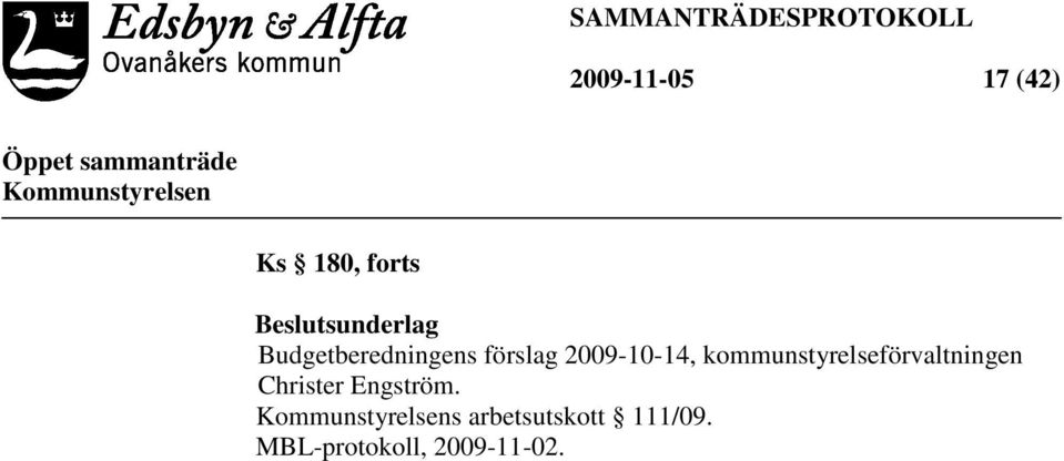 2009-10-14, kommunstyrelseförvaltningen