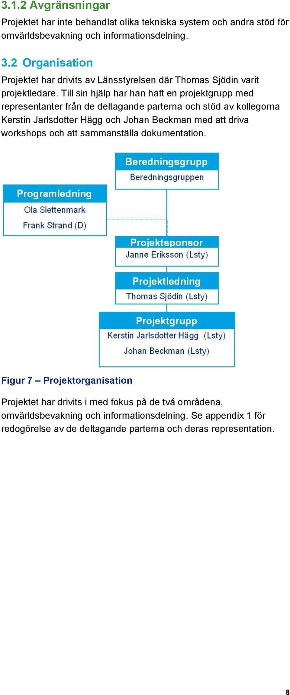 Till sin hjälp har han haft en projektgrupp med representanter från de deltagande parterna och stöd av kollegorna Kerstin Jarlsdotter Hägg och Johan Beckman med