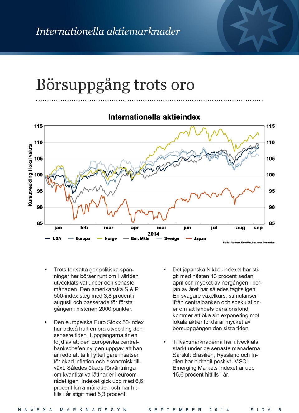 Den europeiska Euro Stoxx 50-index har också haft en bra utveckling den senaste tiden.