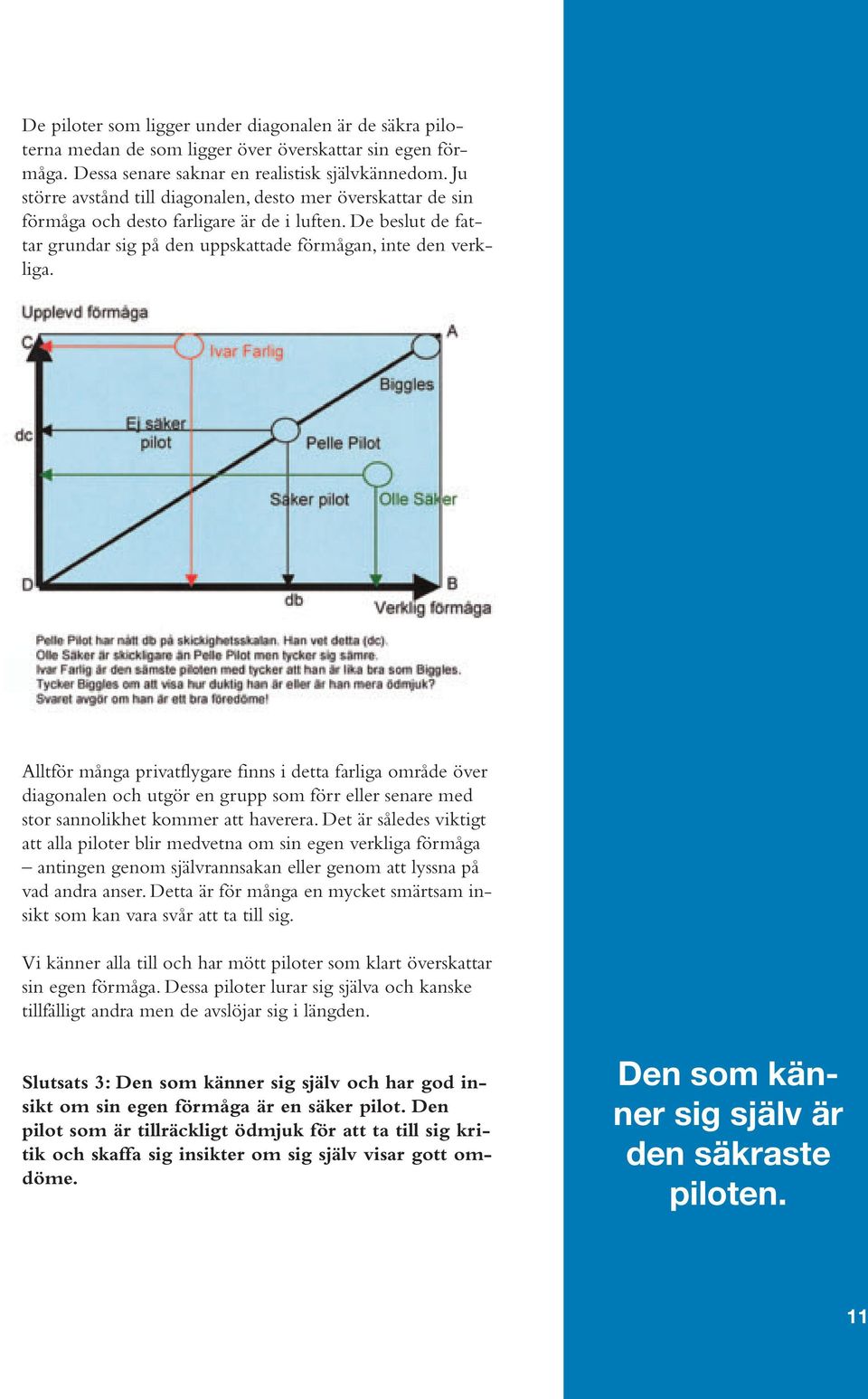 Alltför många privatflygare finns i detta farliga område över diagonalen och utgör en grupp som förr eller senare med stor sannolikhet kommer att haverera.