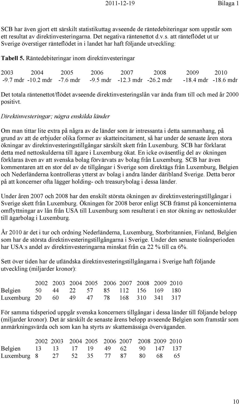 6 mdr Det totala räntenettot/flödet avseende direktinvesteringslån var ända fram till och med år 2000 positivt.