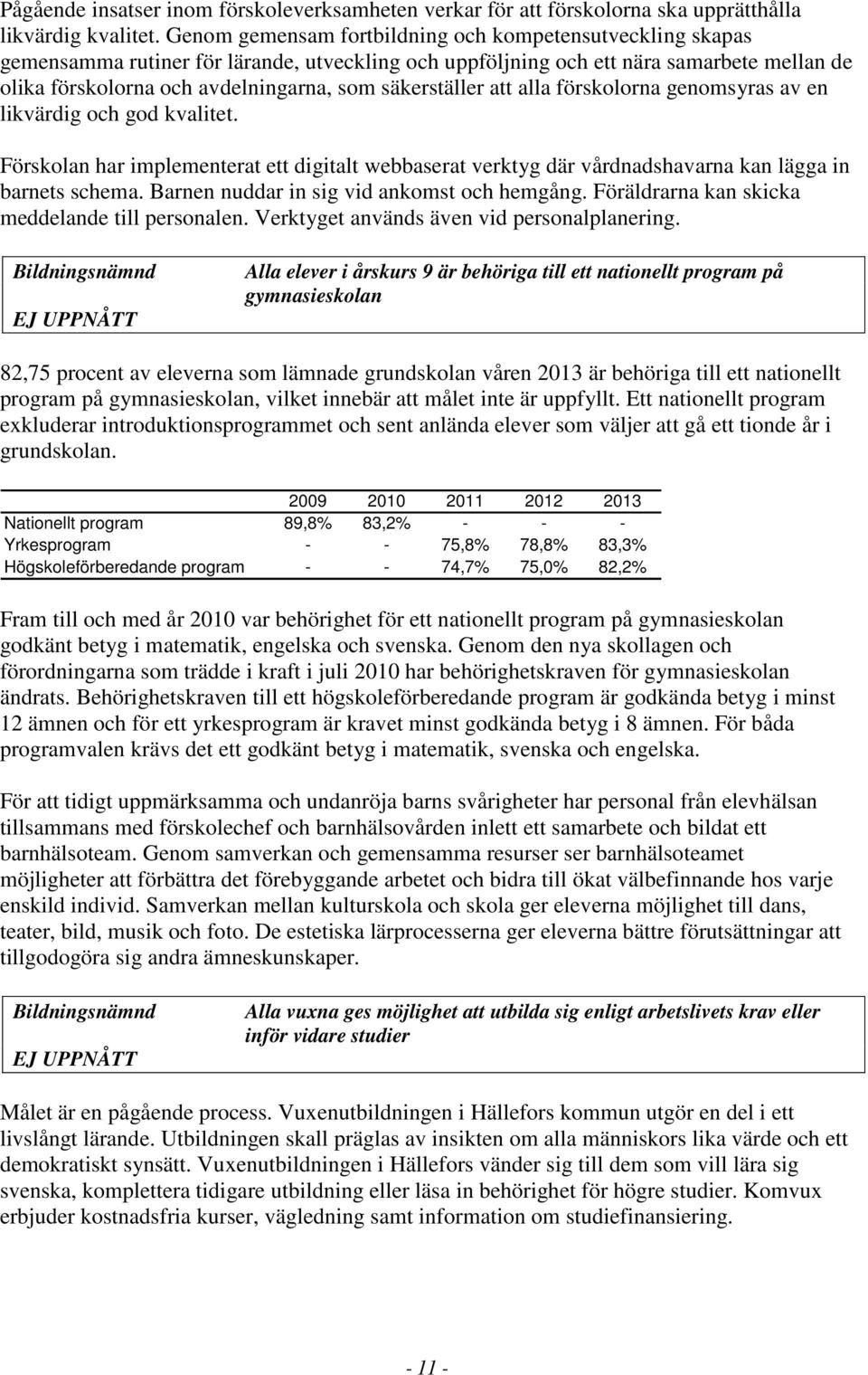 säkerställer att alla förskolorna genomsyras av en likvärdig och god kvalitet. Förskolan har implementerat ett digitalt webbaserat verktyg där vårdnadshavarna kan lägga in barnets schema.