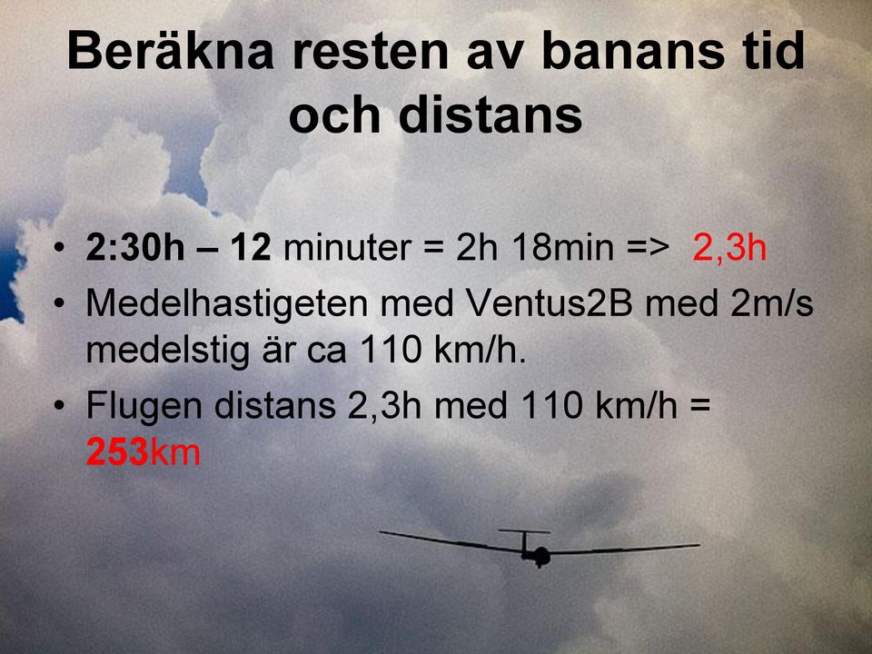 Medelhastigeten med Ventus2B med 2m/s