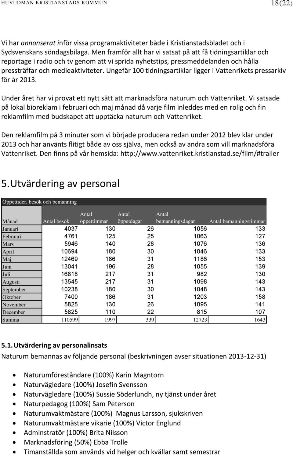 Ungefär 100 tidningsartiklar ligger i Vattenrikets pressarkiv för år 2013. Under året har vi provat ett nytt sätt att marknadsföra naturum och Vattenriket.