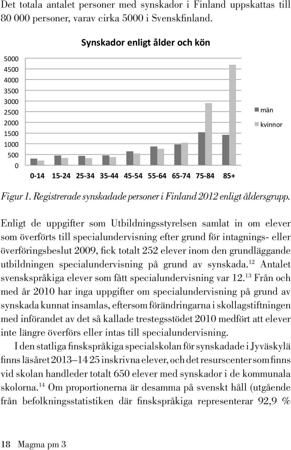 11 Barn och unga (0 17 år) utgjorde endast 4 procent av dessa synskadade.