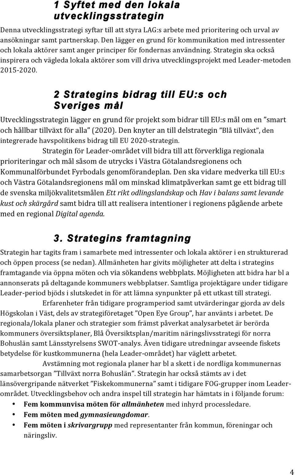 Strategin ska också inspirera och vägleda lokala aktörer som vill driva utvecklingsprojekt med Leader- metoden 2015-2020.