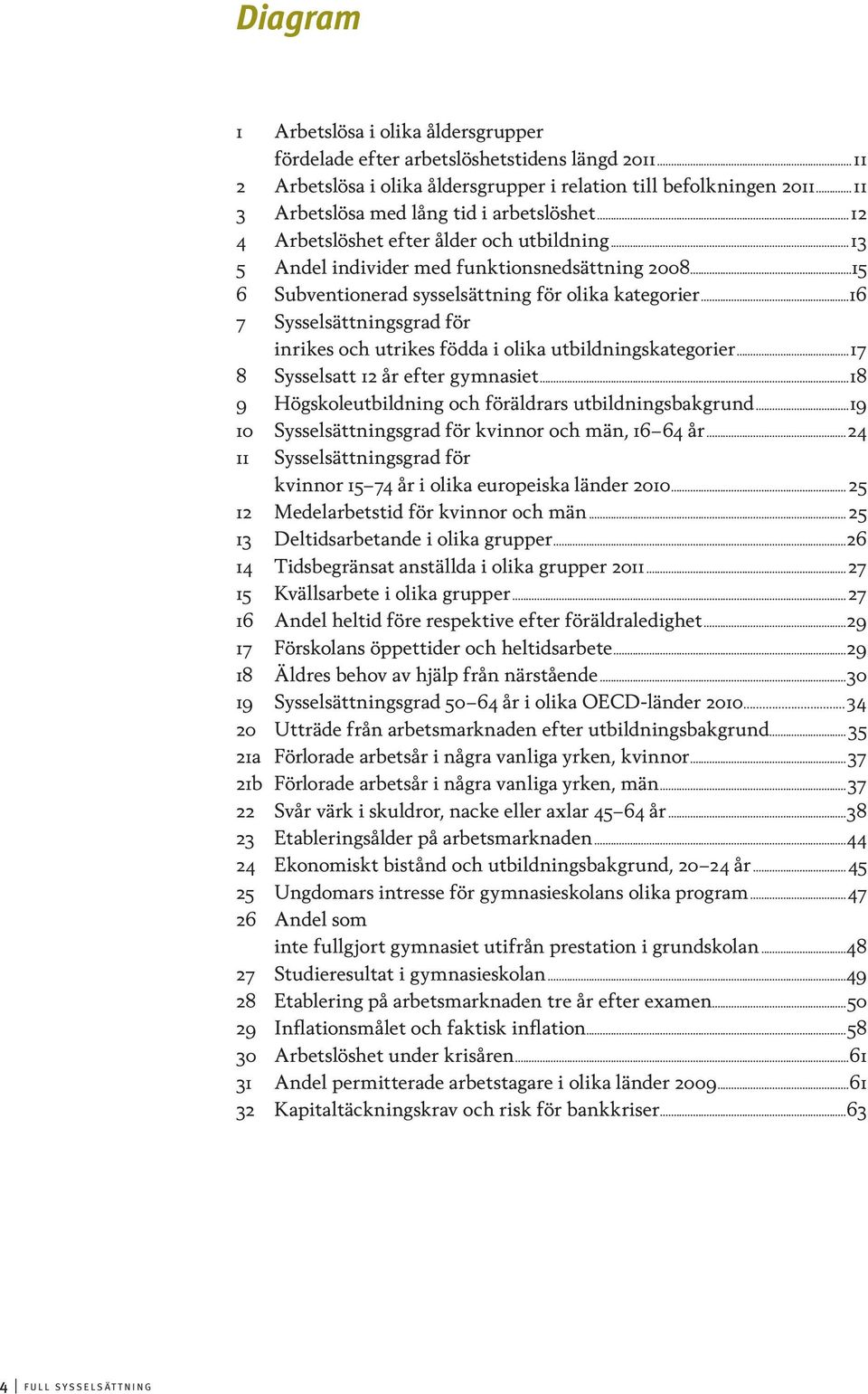 ..15 6 Subventionerad sysselsättning för olika kategorier...16 7 Sysselsättningsgrad för inrikes och utrikes födda i olika utbildningskategorier...17 8 Sysselsatt 12 år efter gymnasiet.