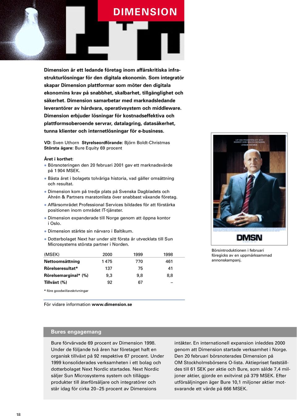 Dimension samarbetar med marknadsledande leverantörer av hårdvara, operativsystem och middleware.