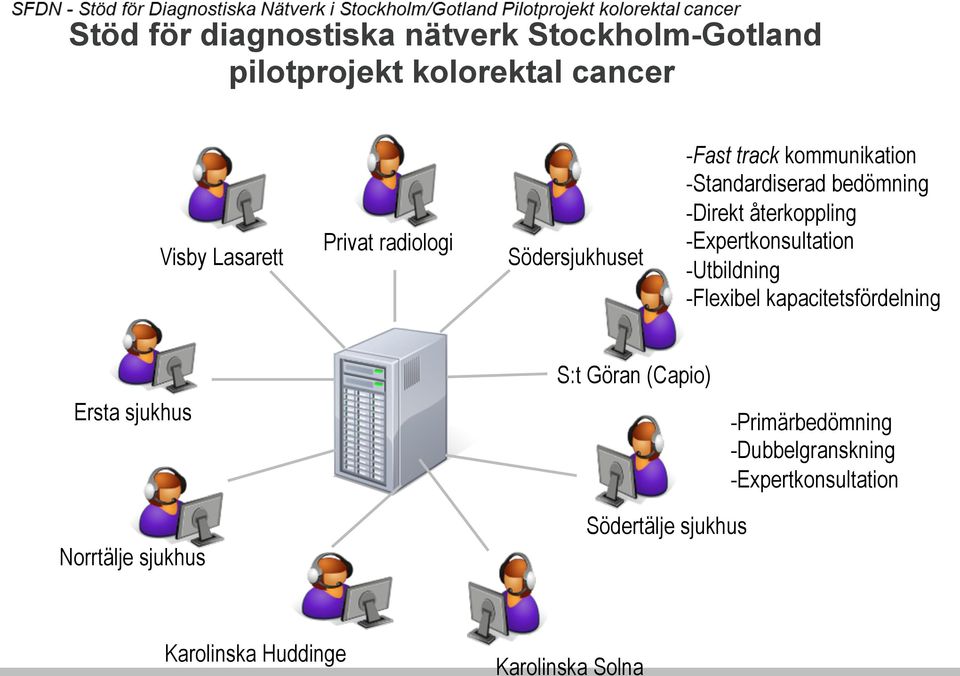 -Expertkonsultation -Utbildning -Flexibel kapacitetsfördelning Ersta sjukhus S:t Göran (Capio)