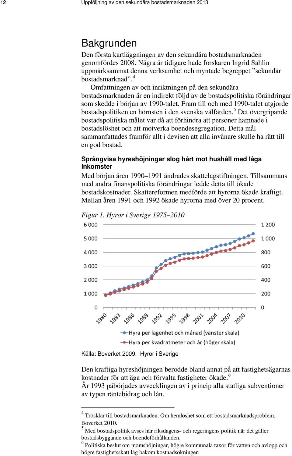 4 Omfattningen av och inriktningen på den sekundära bostadsmarknaden är en indirekt följd av de bostadspolitiska förändringar som skedde i början av 1990-talet.