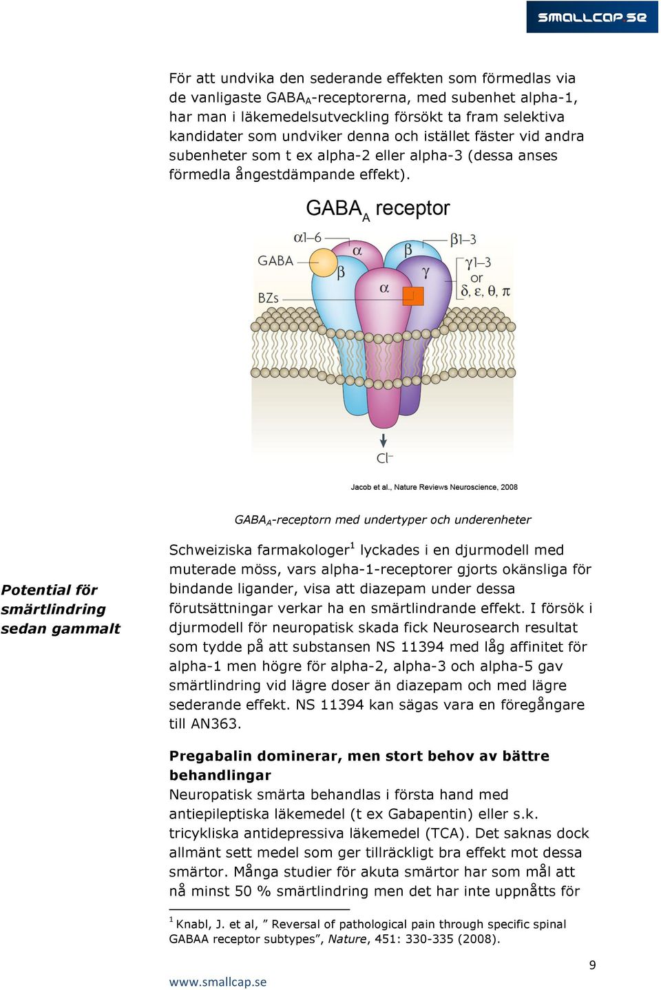 GABA A -receptorn med undertyper och underenheter Potential för smärtlindring sedan gammalt Schweiziska farmakologer 1 lyckades i en djurmodell med muterade möss, vars alpha-1-receptorer gjorts