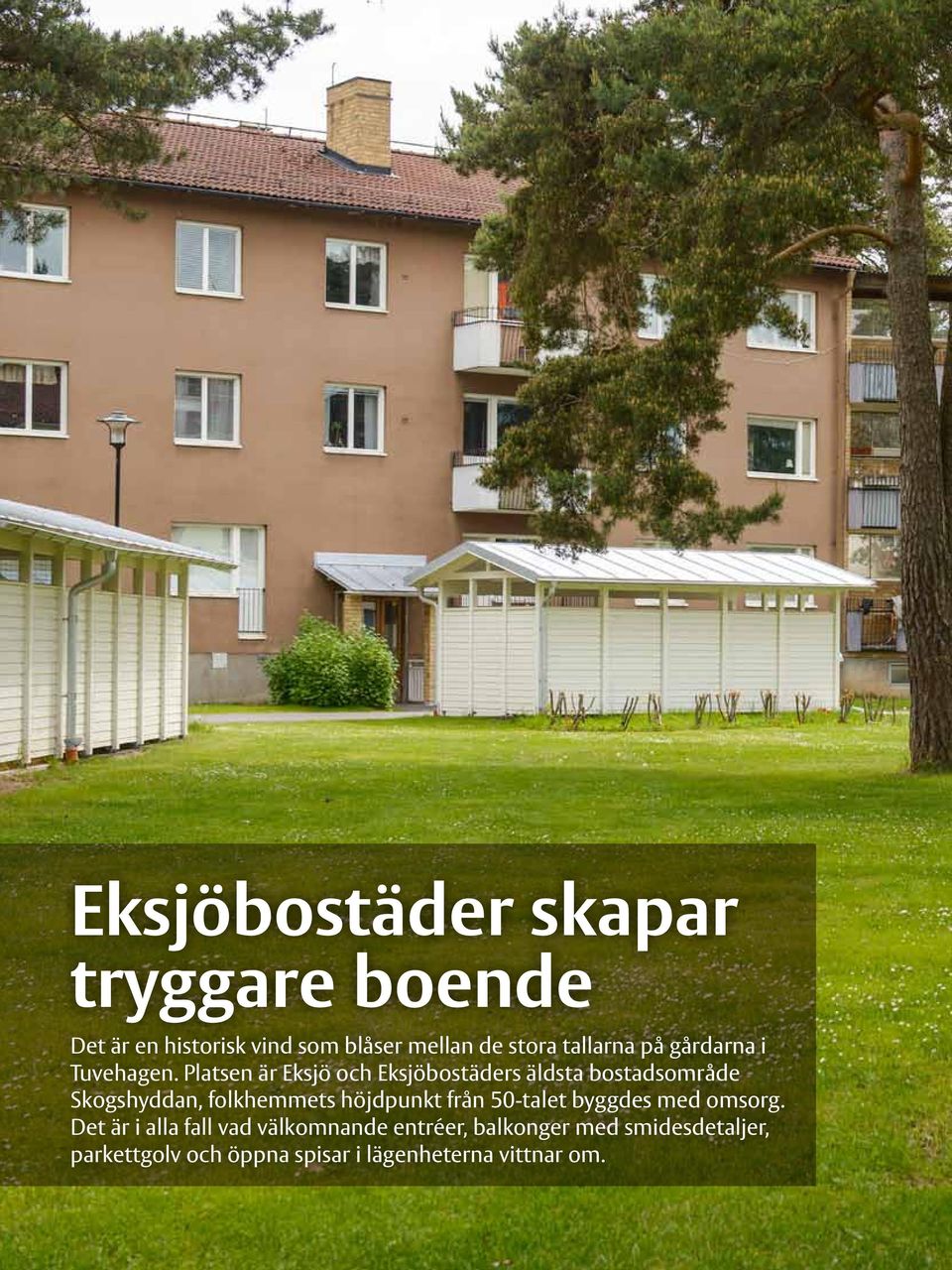 Platsen är Eksjö och Eksjöbostäders äldsta bostadsområde Skogshyddan, folkhemmets höjdpunkt