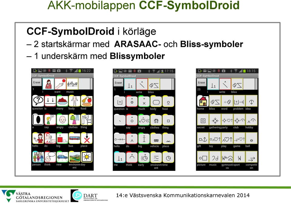 startskärmar med ARASAAC- och