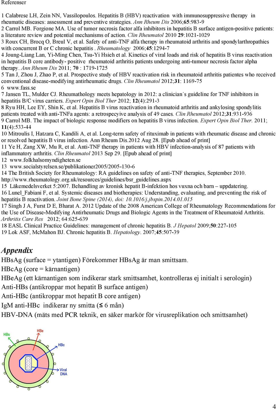 Use of tumor necrosis factor alfa inhibitors in hepatitis B surface antigen-positive patients: a literature review and potential mechanisms of action.