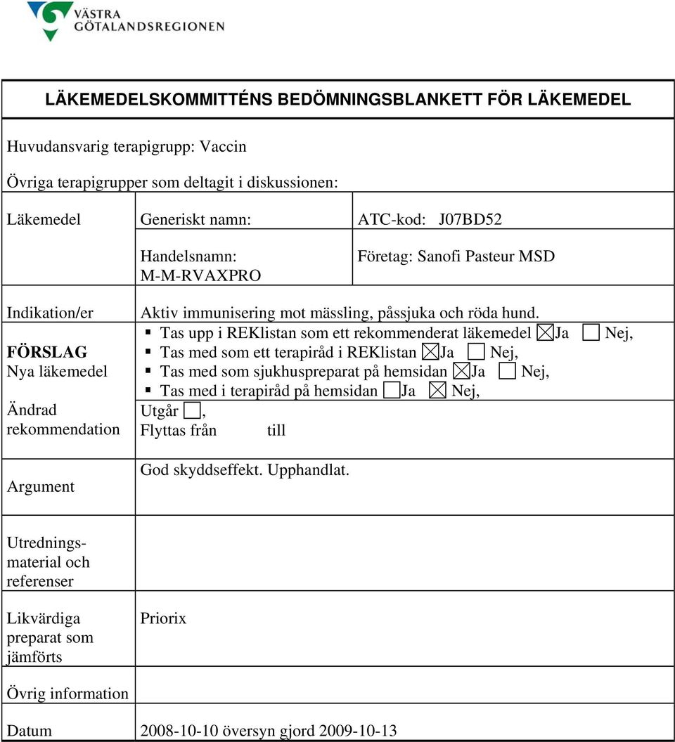 Aktiv immunisering mot mässling,