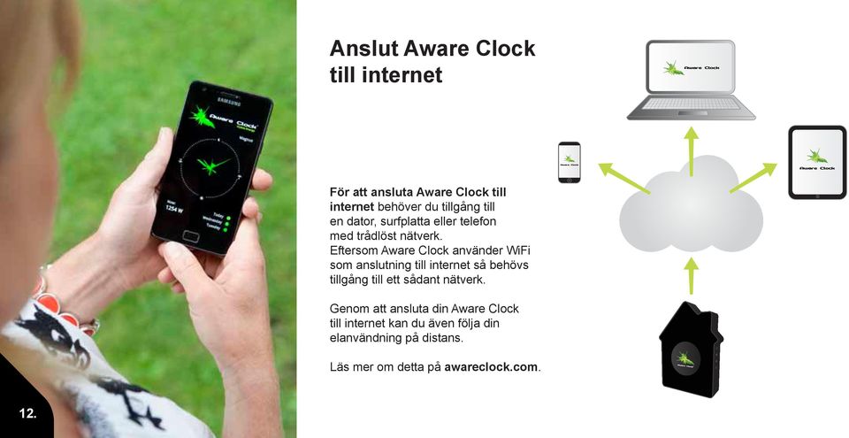 Eftersom Aware Clock använder WiFi som anslutning till internet så behövs tillgång till ett sådant