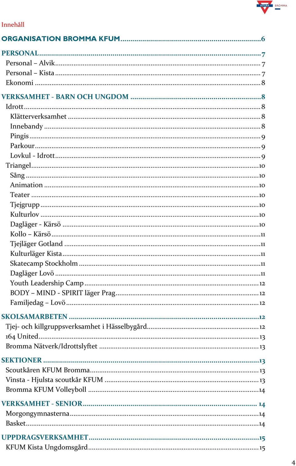 .. 11 Kulturläger Kista... 11 Skatecamp Stockholm... 11 Dagläger Lovö... 11 Youth Leadership Camp... 12 BODY MIND - SPIRIT läger Prag... 12 Familjedag Lovö... 12 SKOLSAMARBETEN.