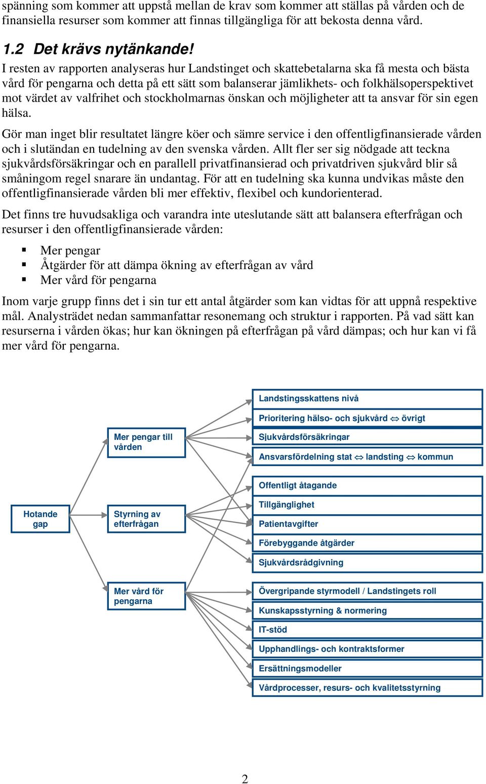 valfrihet och stockholmarnas önskan och möjligheter att ta ansvar för sin egen hälsa.