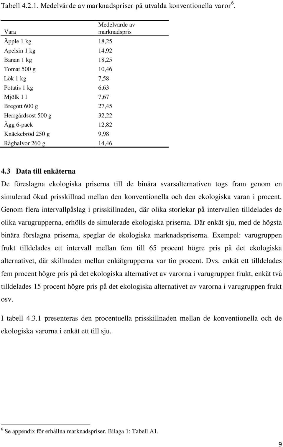 Råghalvor 26 g 14,46 Medelvärde av marknadspris 4.