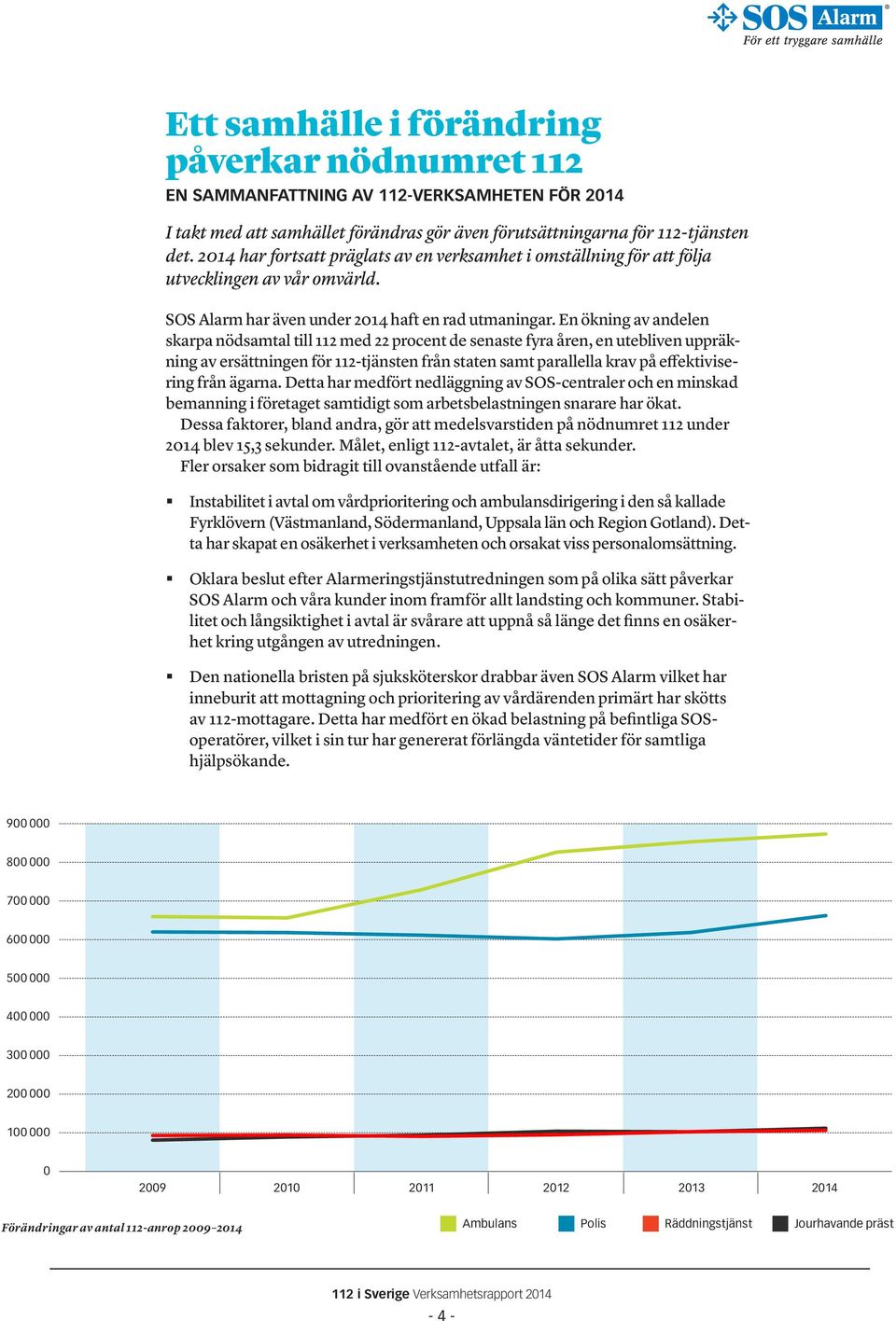 En ökning av andelen skarpa nödsamtal till 112 med 22 procent de senaste fyra åren, en utebliven uppräkning av ersättningen för 112-tjänsten från staten samt parallella krav på effektivisering från