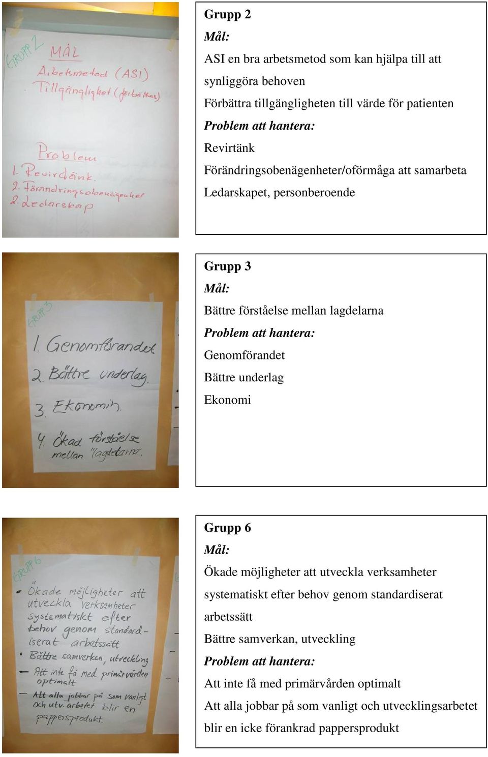 underlag Ekonomi Grupp 6 Ökade möjligheter att utveckla verksamheter systematiskt efter behov genom standardiserat arbetssätt Bättre