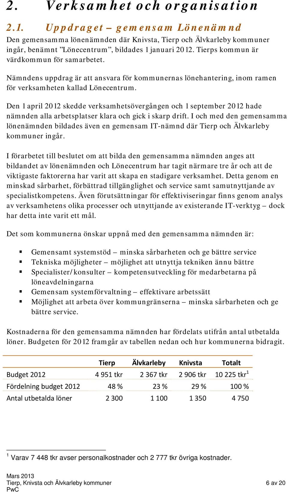 Den 1 april 2012 skedde verksamhetsövergången och 1 september 2012 hade nämnden alla arbetsplatser klara och gick i skarp drift.